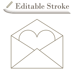 Image showing Valentine Envelop With Heart Icon