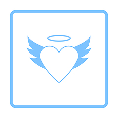 Image showing Valentine Heart With Wings And Halo Icon