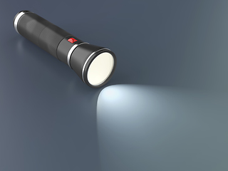 Image showing Flashlight illuminates the dark background