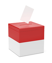 Image showing Ballot box with national flag of Indonesia