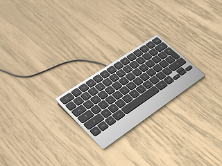 Image showing Modern wired computer keyboard