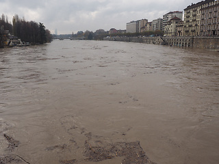 Image showing River Po flood in Turin