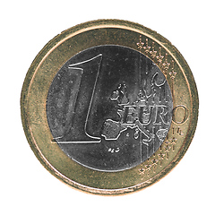 Image showing One Euro (EUR) coin, European Union (EU) isolated over white