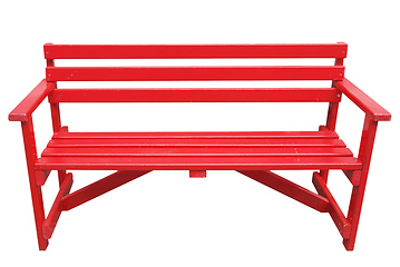 Image showing Red bench seat isolated over white