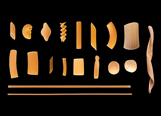 Image showing Traditional Italian pasta, elegant glossy black background