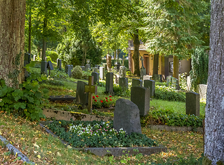 Image showing sunny graveyard scenery