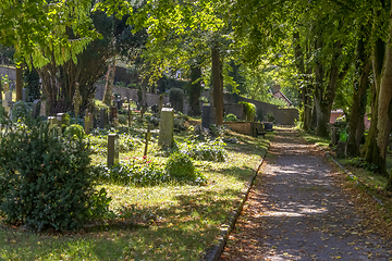 Image showing sunny graveyard scenery