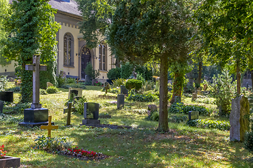 Image showing sunny graveyard scenery