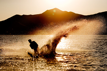 Image showing Water Ski Silhouette