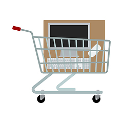 Image showing Shopping Cart With PC Icon