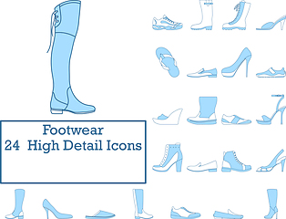 Image showing Footwear Icon Set