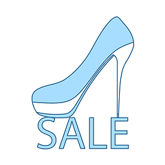 Image showing High Heel Shoe On Sale Sign Icon