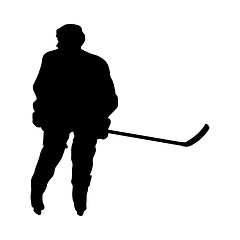 Image showing Hockey Player Silhouette