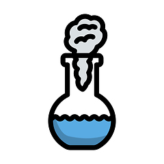 Image showing Icon Of Chemistry Bulb With Reaction Inside