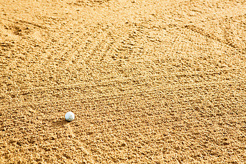 Image showing Golf Ball in Bunker