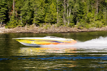 Image showing Speedboat on Lake