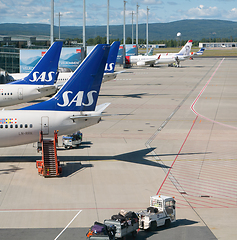 Image showing Airplanes at Oslo Airport Gardermoen