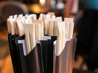 Image showing Disposable Japanese chop sticks