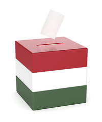 Image showing Ballot box with the flag of Hungary