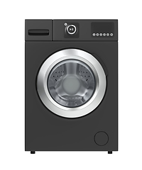 Image showing Black washing machine