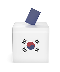 Image showing Ballot box with national flag of the Republic of Korea
