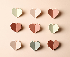 Image showing colorful paper hearts