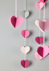 Image showing colorful decorative paper hearts