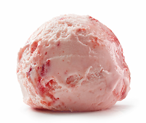Image showing pink strawberry and vanilla ice cream scoop