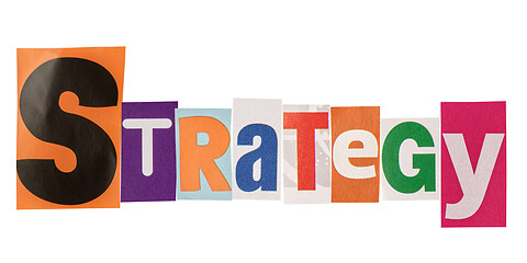 Image showing The word strategy made from cutout letters