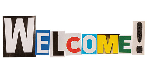 Image showing The word welcome made from cutout letters