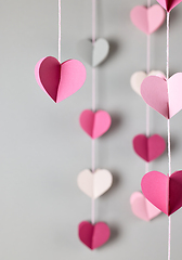 Image showing colorful decorative paper hearts