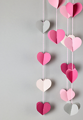 Image showing colorful decorative paper hearts