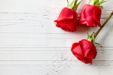 Image showing three red roses