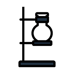 Image showing Icon Of Chemistry Flask Griped In Stand