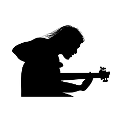 Image showing Rock Guitarist Silhouette