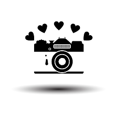 Image showing Camera With Hearts Icon