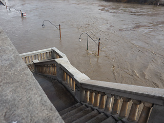 Image showing River Po flood in Turin