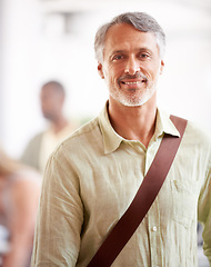 Image showing Mature, director and portrait of business man in startup agency for creative, manager and designer. Professional, consultant and advisor with face of employee in office for entrepreneur career