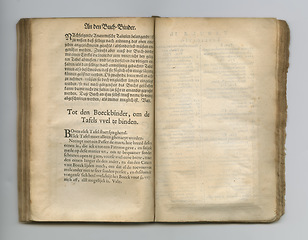 Image showing Antique medical page, education and library stamp for authorized research on medicine study, introduction and pathology. Language, info and parchment paper for healthcare literature and knowledge