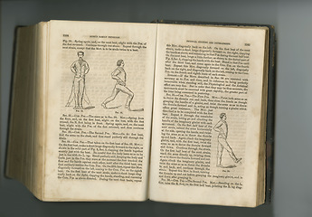 Image showing Antique medical page, book and knowledge with research on medicine, introduction and pathology. Language, information and parchment paper for healthcare education literature, learning and studying