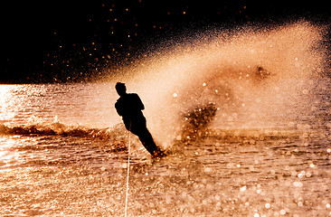 Image showing Water Skier Silhouette