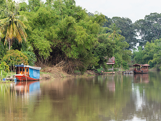 Image showing Tha Chin River at Sam Chuk, Suphanburi, Thailand