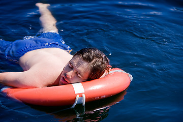 Image showing Exhausted Swimmer