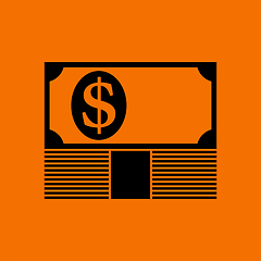 Image showing Banknote On Top Of Money Stack Icon