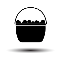 Image showing Easter Basket With Eggs Icon