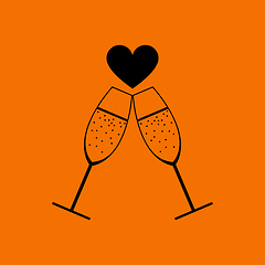 Image showing Champagne Glass With Heart Icon