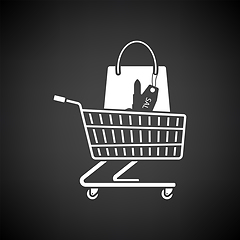 Image showing Shopping Cart With Bag Of Cosmetics Icon