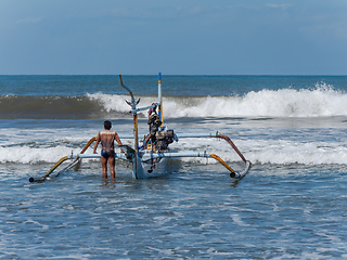 Image showing Indonesian fishing boat in Bali, Indonesia