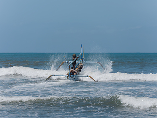 Image showing Indonesian fishing boat in Bali, Indonesia