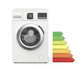 Image showing Washing machine and energy efficiency rating bars